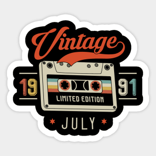 July 1991 - Limited Edition - Vintage Style Sticker